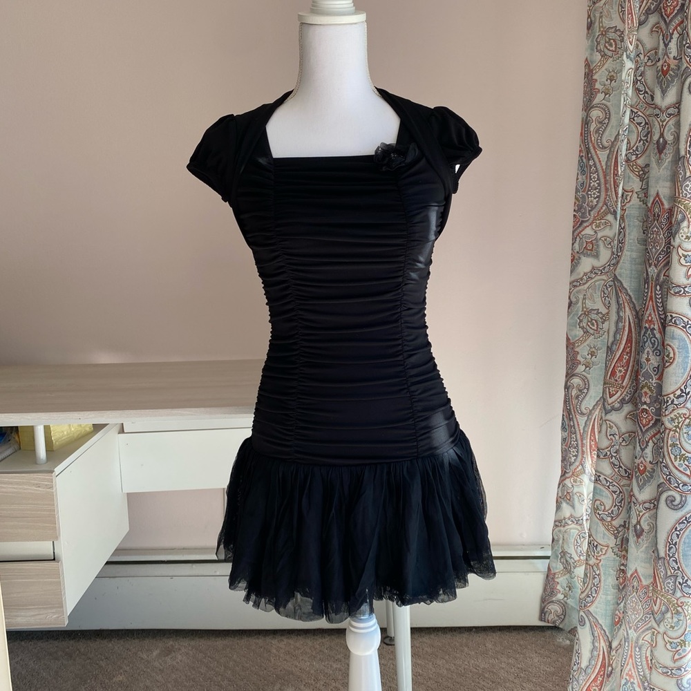 Iz Byer California Big Girls Mock-Layer Halter Dress